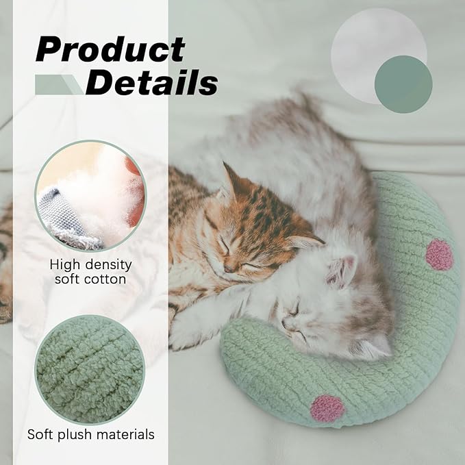 Bonaweite Cat Pillow, Soft Calming Pillow for Dogs, Pet Neck Pillows for Cervical Protection and Sleeping Support, Cat Calming Toy for Anxiety Relief, U-Shaped Soothing Cuddler