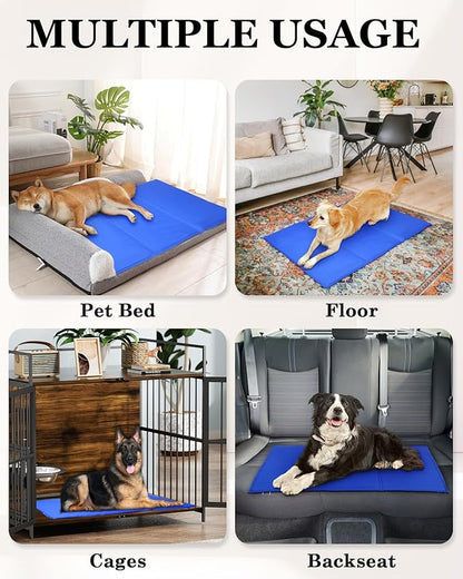 Zacro Dog Cooling Mat 39"x 28" - Self Cooling Pad for Dogs Cats, 3 Hour Gel Cooling Dog Bed Mats for Crate, Home, Travel, Large