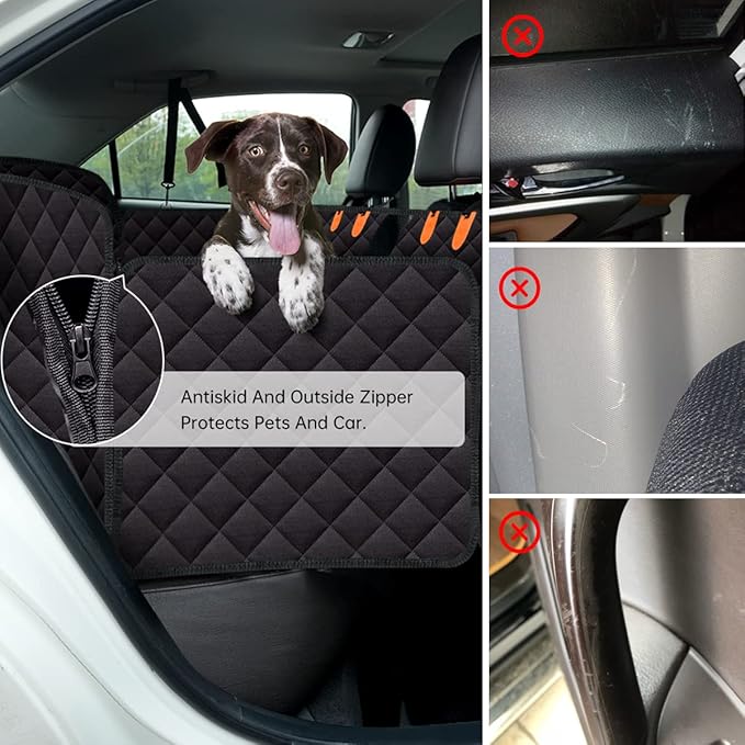 Dog Car Seat Cover for Back Seat 100% Waterproof 600D Scratchproof