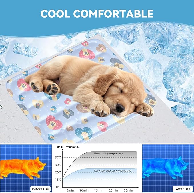 Enjoying Cooling Mat for Small Dogs Cats 11.8" x 15.75" Pet