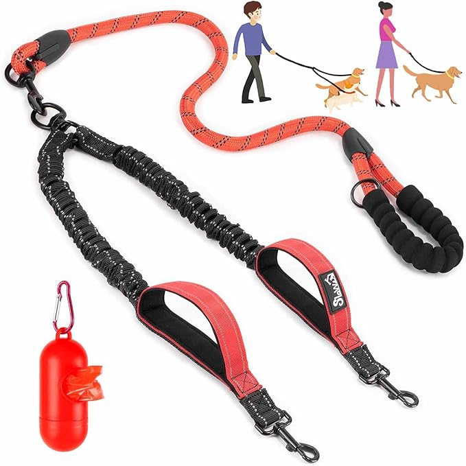 Lukovee Double Dog Leash 360° Swivel