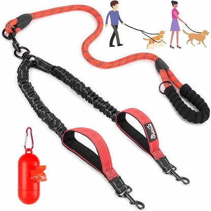 Lukovee Double Dog Leash 360° Swivel
