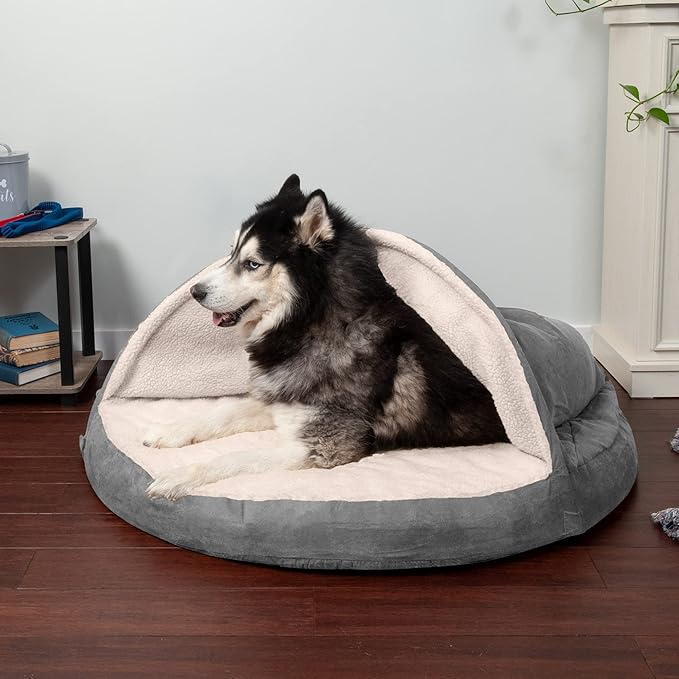 Furhaven 44" Round Memory Foam Dog Bed for Large Dogs w/ Removable Washable Cover 80 lbs 44-inch