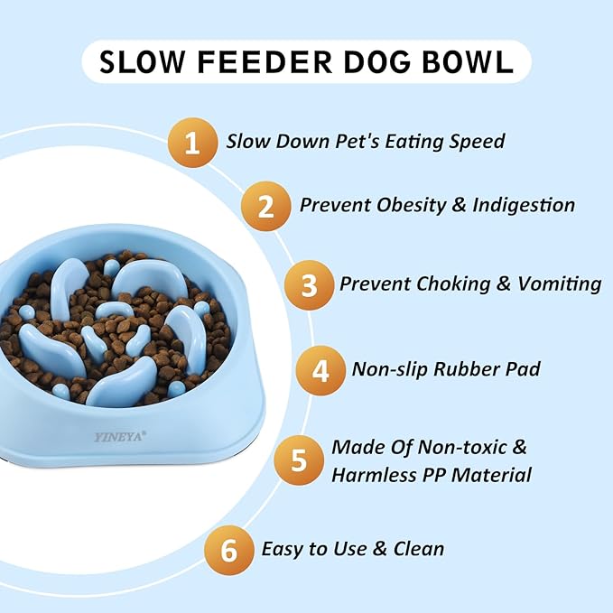 2Pcs Slow Feeder Dog Bowls Large Breed, Dog Slow Feeder Bowl, Dog Food Bowls Slow Feeder, Dog Bowl Slow Feeder, Dog Bowl That Slow Down Eating, Puzzle Dog Food Bowls, Slow Eating Dog Bowl