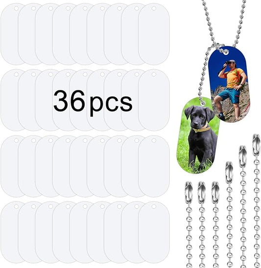 36 pcs Sublimation Dog Tags Blanks