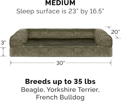 Furhaven Orthopedic Dog Bed for Medium/Small Dogs w/ Removable Bolsters & Washable Cover 35 lbs
