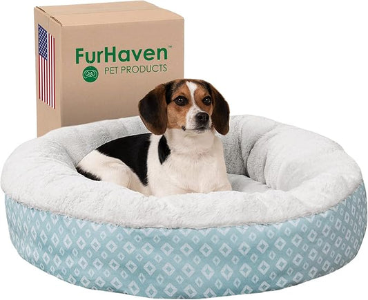 Furhaven 30" Round Donut Dog Bed for Medium/Small Dogs 45 lbs