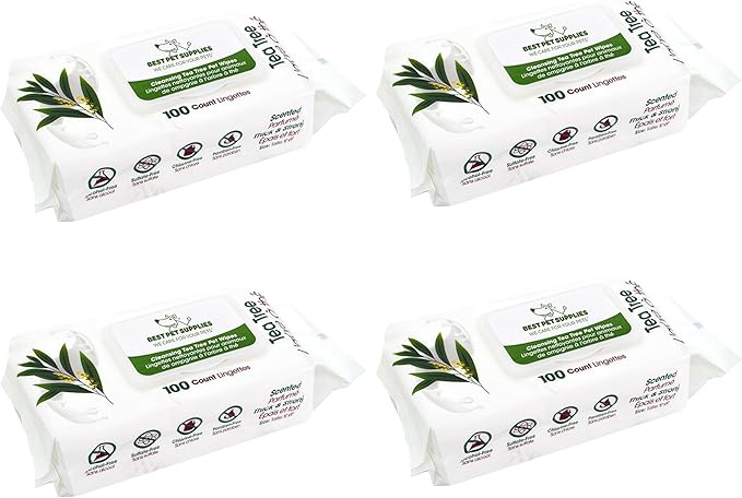 Best Pet Supplies 8" x 9" Pet Grooming Wipes for Dogs 400 Pack,