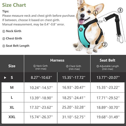 Dog Vehicle Safety Vest Harness