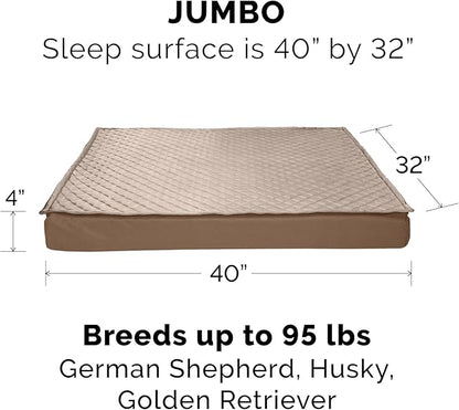 Furhaven Replacement Dog Bed Cover Water-Resistant Indoor/Outdoor Quilt Top Convertible Mattress, Washable - Sand, Jumbo (X-Large)