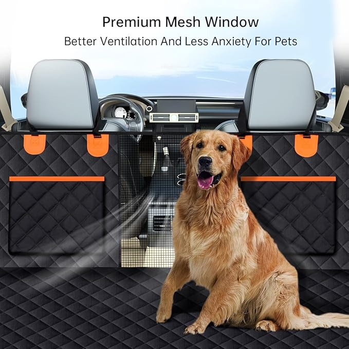 Dog Car Seat Cover for Back Seat 100% Waterproof 600D Scratchproof