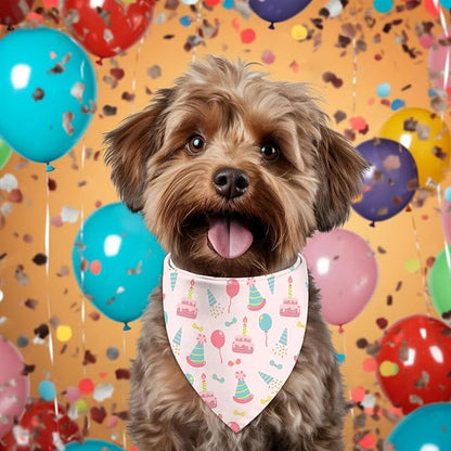 Birthday Dog Bandanas Reversible Large 2 Pack