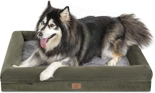 XL Dog Bed, Orthopedic Gel Memory Foam Dog Bed, Washable Dog Bed with Removable Cover, Waterproof Non-Slip Bottom Big Dog Couch Bed