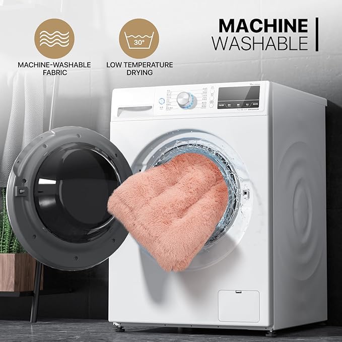 MoNiBloom 36.5"x29"x5" Dog Beds for Medium Size Dogs Machine-Washable Long Plush Pet Beds Warming Cozy Soft Bed for Dogs and Cat