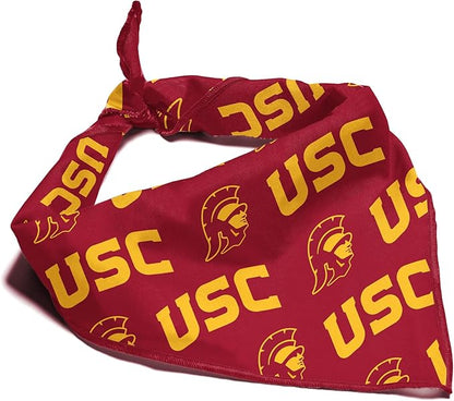 NCAA Officially Licensed Bandana for Dogs and Cats | Fits Pets Great Gift Idea | Easy-to-Tie (Small, USC Trojans)