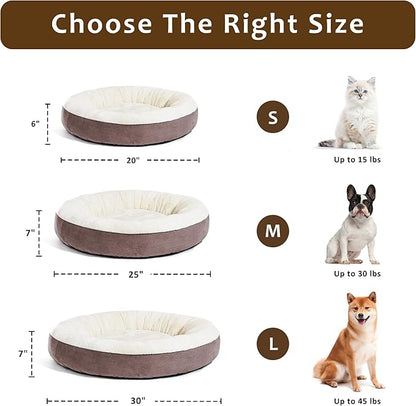 Love's cabin Round Donut Cat and Dog Cushion Bed 20in Pet