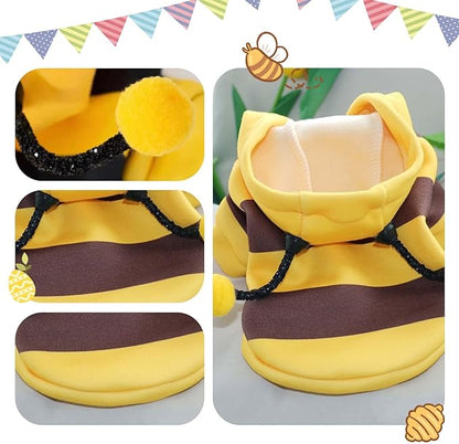 Pet Dog Bee Costume Dog Clothes for Small Dogs Cute Funny Bee Hoodies Pet Easter Halloween Party Supplies for Small Dogs Cats