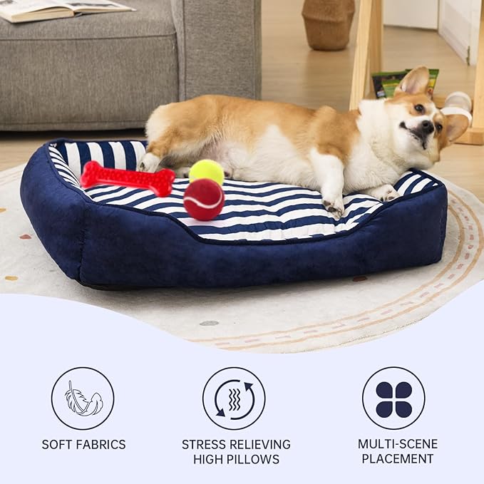 Dog Beds Large Sized Dog with Cushion 35" L 27" W 6" Th