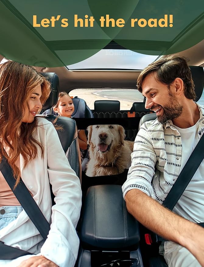 Dog Car Seat Cover for Back Seat 4 in 1 Waterproof Trucks-53'x59, Black