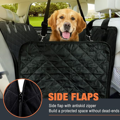 IVY&LANE Dog Car Seat Cover for Dogs 100% Waterproof 600D Scratchproof Sedans(Black,54"×58")