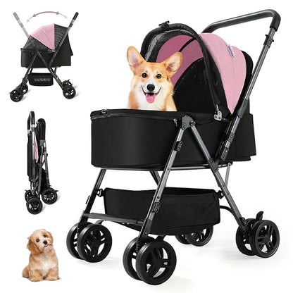 SWITTE Dog Stroller for Small Medium Dogs 4 Universal