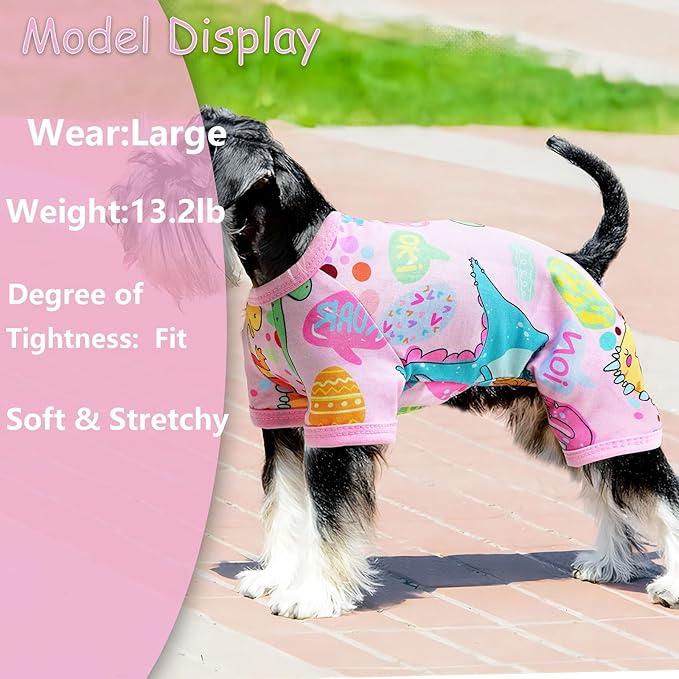 Dog Pajamas Dog Pjs Dog Onesie Summer Dog Clothes for Small Medium Dogs Girl Cute Puppy Pjs Clothes Doggie Onesies Cat Pet Jammies Outfit (X-Small)