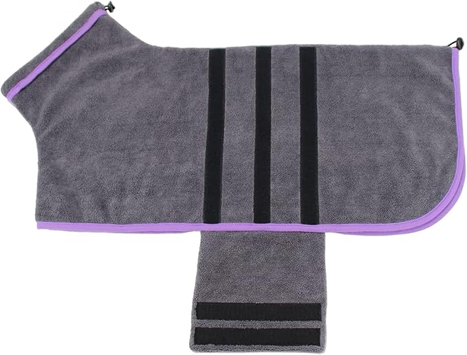 Microfibre Dog Bathrobe Dog Towel Wrap Super Absorbent Dog Drying Coat Bath Robe for Puppy, Medium & Large Dogs, Fast Drying, Adjustable, for Pet Dogs & Cats