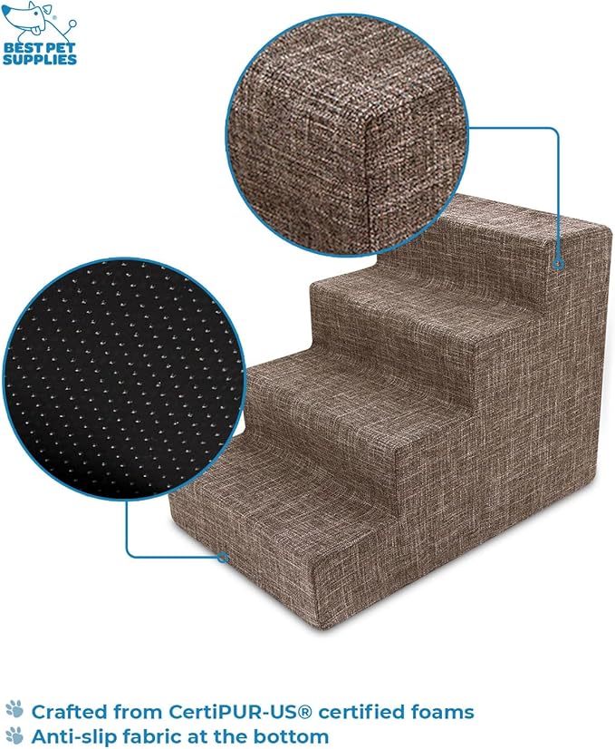 Best Pet Supplies Dog Stairs for Small Dogs & Cats 4-Step