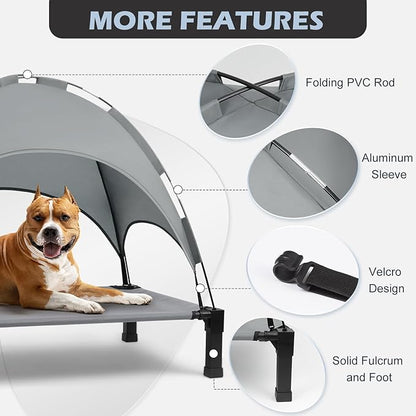 Heeyoo Elevated Dog Bed with Canopy