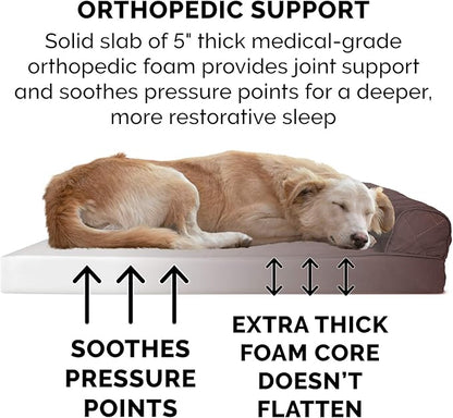 Furhaven Orthopedic Dog Bed for Large Dogs w/ Removable Bolsters & Washable Cover 125 lbs