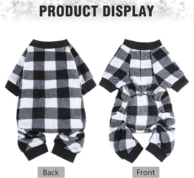 SCENEREAL Dog Pajamas for Small to Large Dogs Soft Pet Sweater Clothes Warm Puppy Onesie Outfits for Doggie Winter Christmas