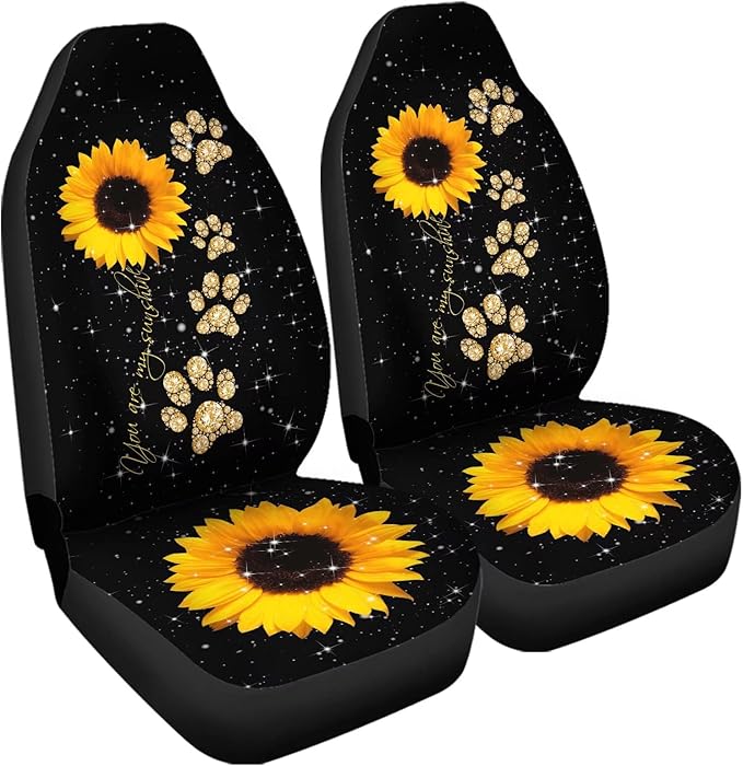 Sunflower Car Seat Covers 2PCS Auto