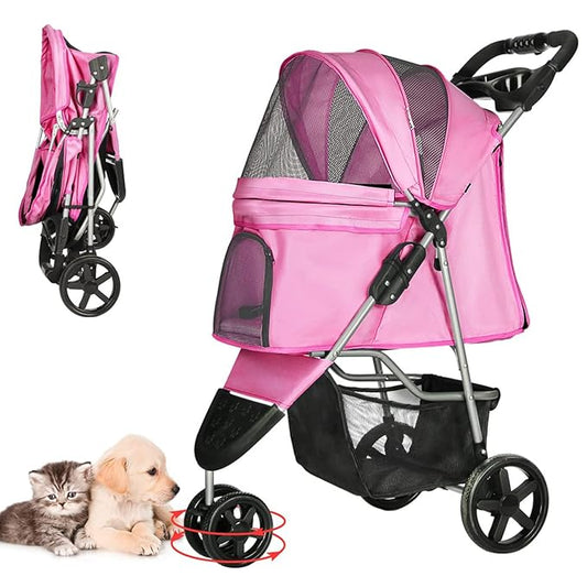 Dog Stroller for Small Dogs 3 Wheels,