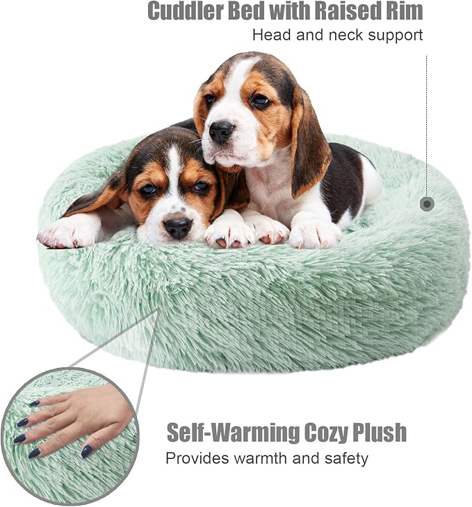 Aurako Cat Bed Dog Bed Round Cushion Pet 28" Green