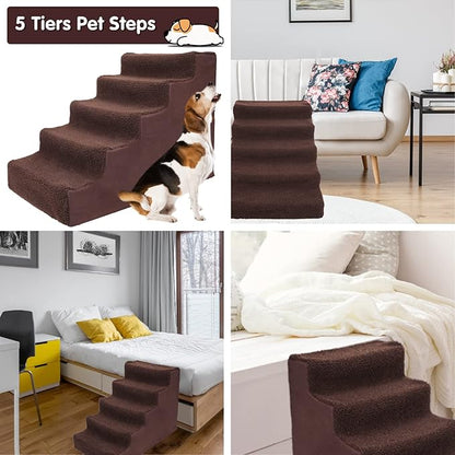 Topmart Plastic Dog Stairs 5 Tiers
