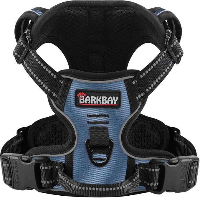 BARKBAY Dog Harness No Pull for Small Dogs - Adjustable, Reflective, Comfortable, No Choke, Heavy-Duty - Perfect for Outdoor Training, Walking, and Hiking - Strong & Durable - S & Navy