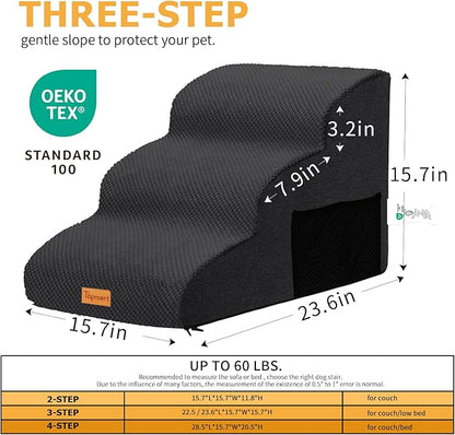 Topmart 3 Tiers Foam Dog Ramps/Steps