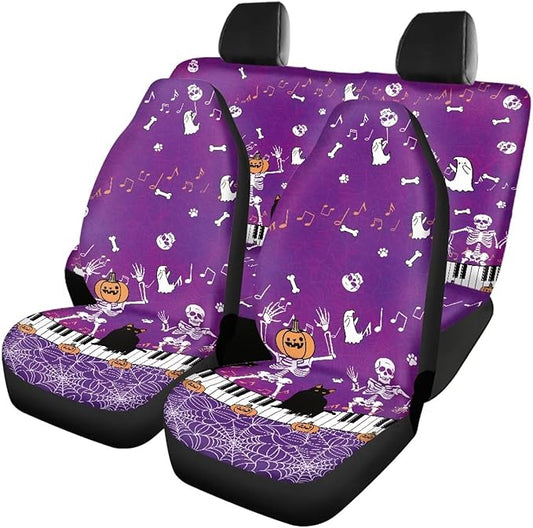 Halloween Purple Pumpkins Car Seat Cover Sets Universal