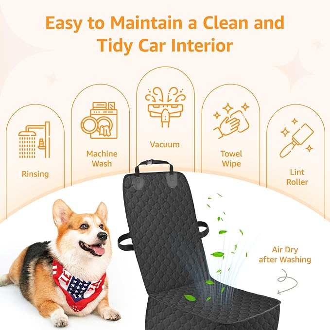 LOOBANI 2 Pack Front Dog Car Seat Cover: Waterproof Car Seat Covers for Dogs