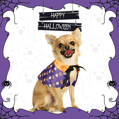 NAMSAN Cat Halloween Costumes Wizard Cloak Small Dog Witch Clothes Cosplay Outfit for Halloween, Themed Parties, Purple