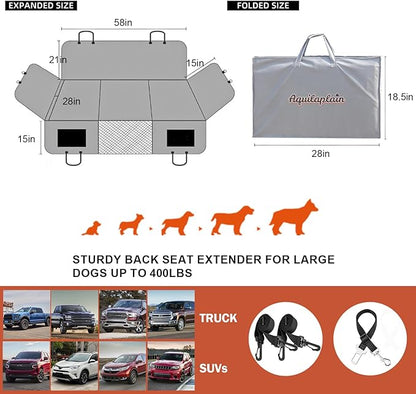 Back Seat Extender for Dogs Large Hard Bottom