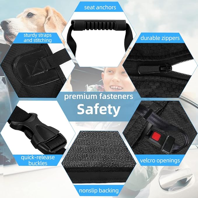 Dog Back Seat Cover Protector for SUV Trucks Cars Protector(Black2)