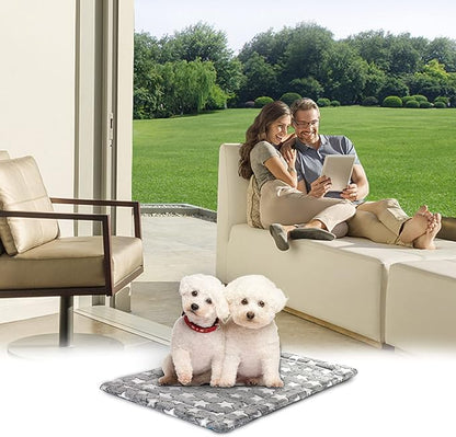 KROSER Fancy Dog Crate Pad Dog Bed Mat Reversible (Cool & Warm)