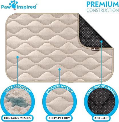 Paw Inspired Washable Padded Crate Mats for Dogs 29” x 18” Pad, 30-inch Kennels