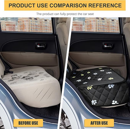 Riakrum Dog Car Seat Cover for Front Durable Colored Paw Prints Waterproof Protector Against Dirt Scratch Proof Non Slip Padded Quilted Front Seat Covers for Dog for Cars