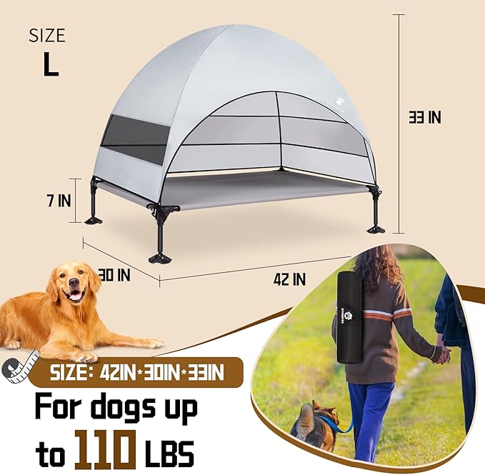 Elevated Dog Bed with 2024 Newest Canopy