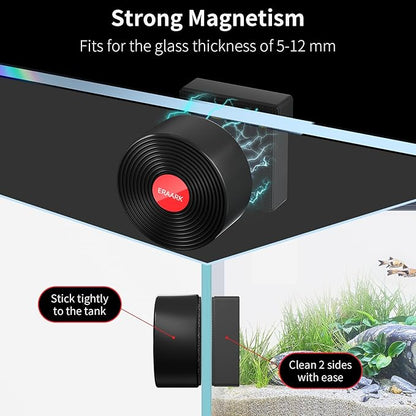 Aquarium Magnetic Cleaner Brush for Small Glass Fish Tank Floating Cleaner Scrubber Brush Magnet Scraper Aquarium Cleaning Tools Black