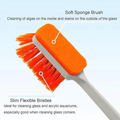 Small Fish Tank Cleaner - Algae Scraper for Glass Aquariums - Aquarium Brush & Scrubber Tool Adapted for Cleaning Glass and Acrylic Aquariums.