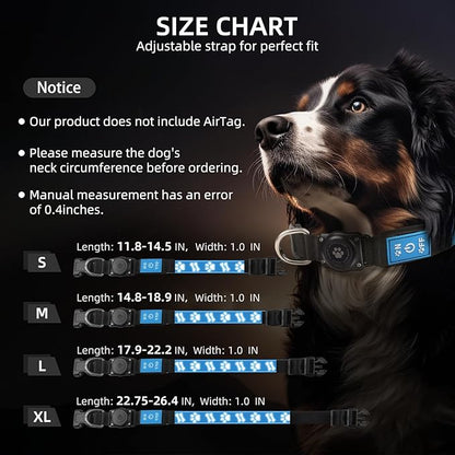 LED AirTag Dog Collar IP67 Waterproof 1,600 Feet