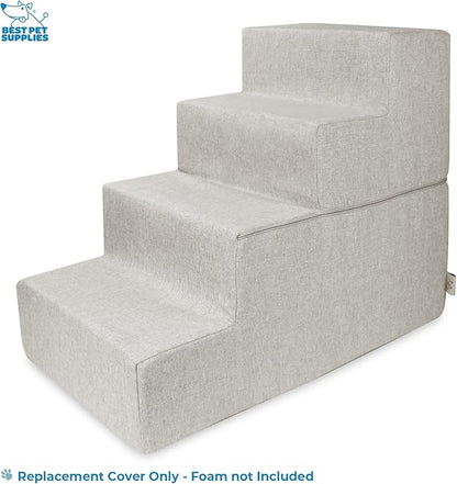 Best Pet Supplies Foldable Pet Stairs Cover for Foam Dog Ramps 4-Step